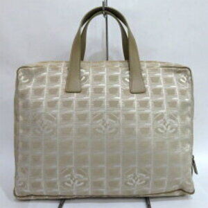 Chanel Travel Handbag Tan Briefcase Business Beige Line
